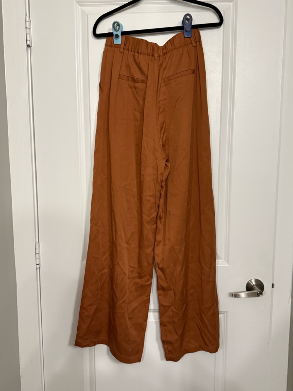 FRNCH Paris Rust Brown Wide Leg Pants | High Rise Lyocell Trousers | Size M - Picture 5 of 7